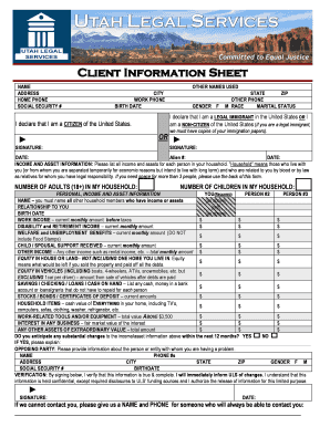 Client Information Sheet