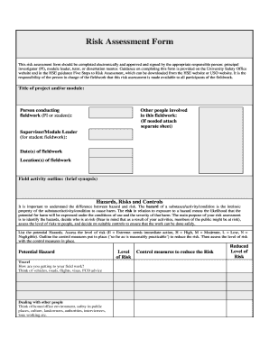 Risk Assessment Form