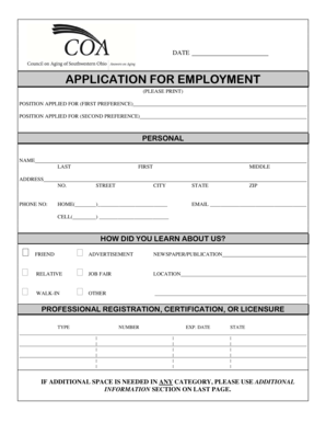 Employment Application Form