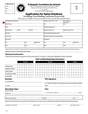 Orthopedic Foundation for Animals Spine Database Application