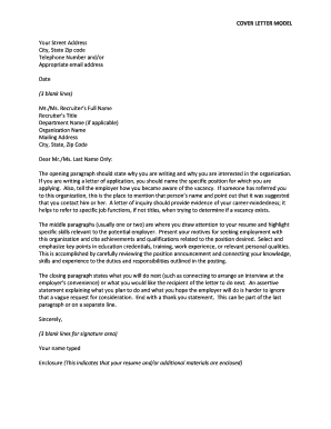 Cover Letter Template