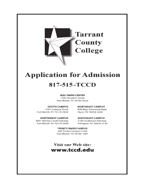 Tarrant County College Application for Admission