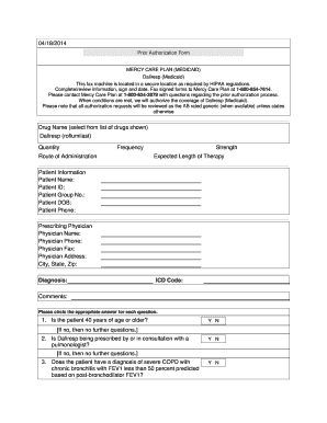 Mercy Care Plan Prior Authorization Form