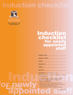 Staff Induction Checklist