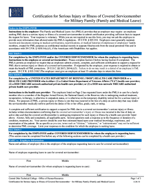 Certification for Serious Injury or Illness of Covered Servicemember