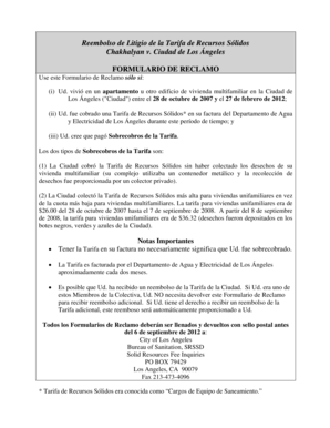 FORMULARIO DE RECLAMO