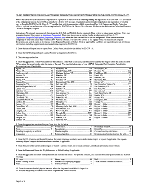 Declaration for Importation or Exportation of Fish or Wildlife