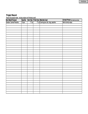 Project and Food Record Forms