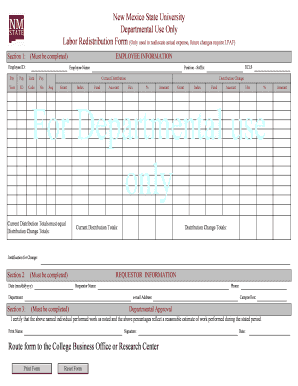 Labor Redistribution Form