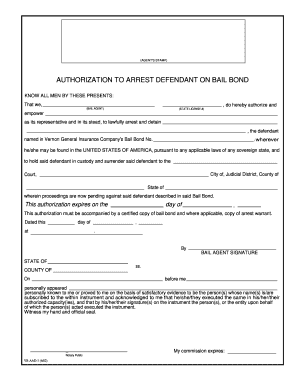 Authorization to Arrest Defendant on Bail Bond
