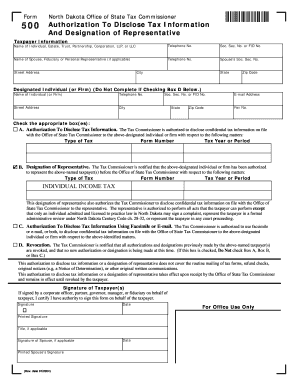 North Dakota Tax Information Disclosure Authorization