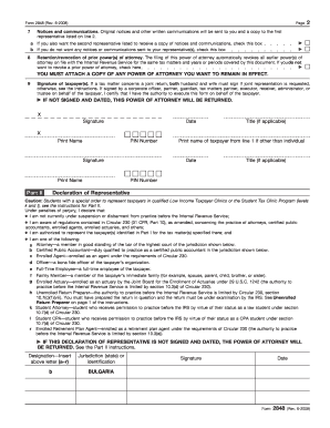 IRS Form 2848 Power of Attorney