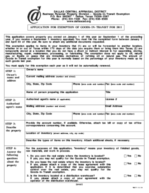 Texas Goods-in-Transit Exemption Application
