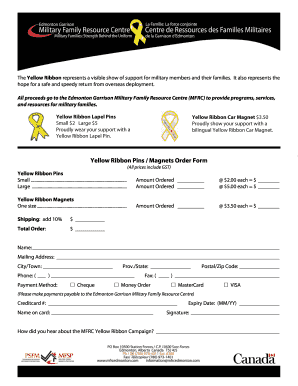 Yellow Ribbon Order Form