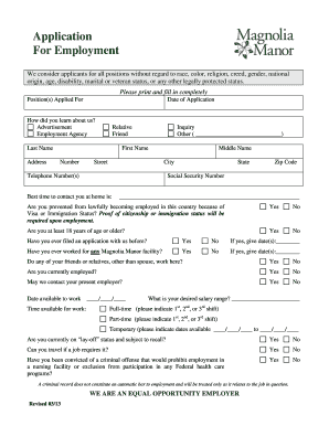 Employment Application Form