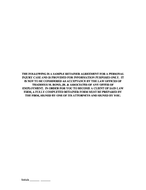 Retainer Agreement for Personal Injury Case
