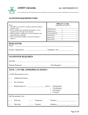 Job assessment examples - AIMST University Ref AIMSTHRMRF0112