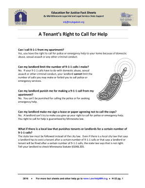 Tenant's Right to Call for Help