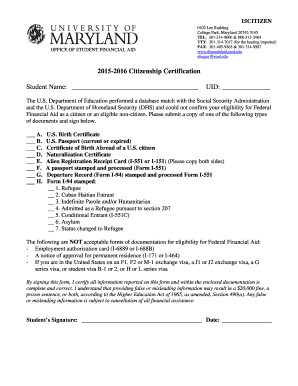 2015-2016 Citizenship Certification