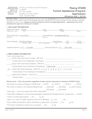 PA Keys to Professional Development Tuition Assistance Application