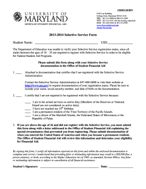 Selective Service Registration Form