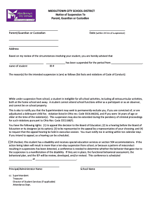 Notice of Suspension