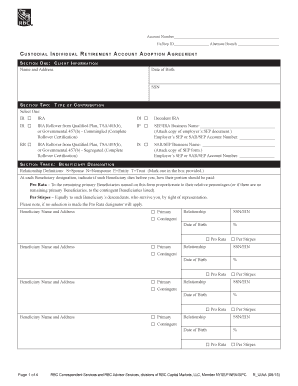 Custodial Individual Retirement Account Adoption Agreement