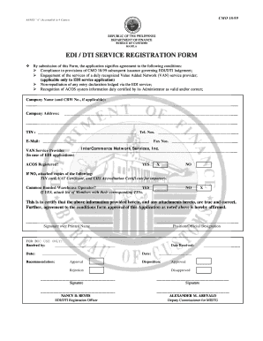 EDI/DTI Service Registration Form