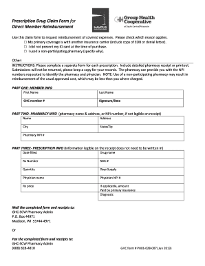 Prescription Drug Claim Form