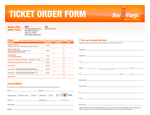 Six Flags Great America Ticket Order Form
