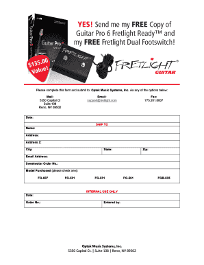 Optek Music Systems Order Form