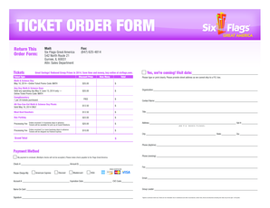 Six Flags Great America Ticket Order Form