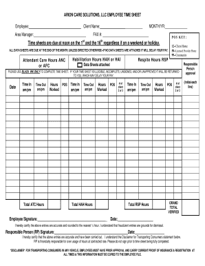 Employee Time Sheet