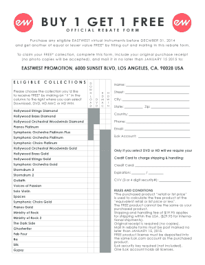 EastWest Virtual Instruments Rebate Form