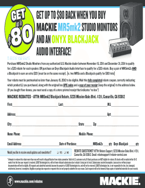 Mackie Product Rebate Form