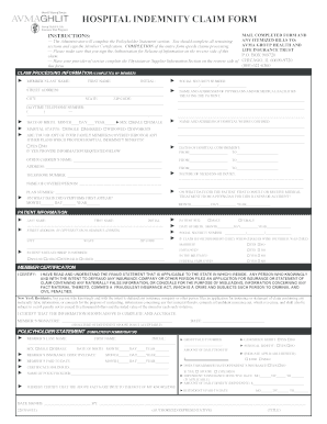 Hospital Indemnity Claim Form