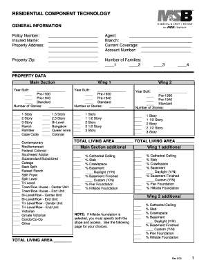 Residential Property Insurance Form