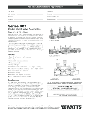 Double Check Valve Assembly Form ES-007