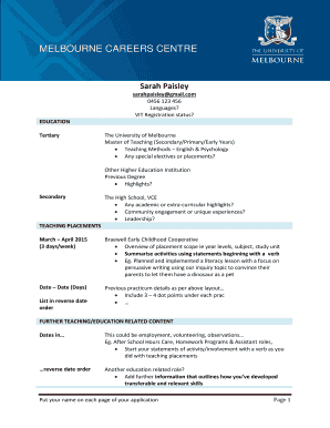 Teacher Resume Template