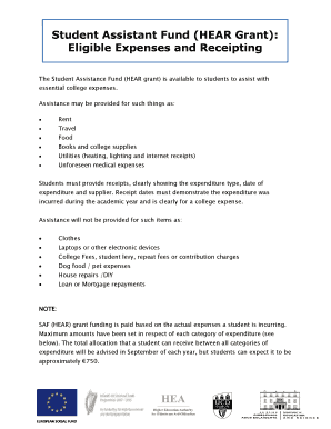 Student Assistance Fund HEAR Grant Application