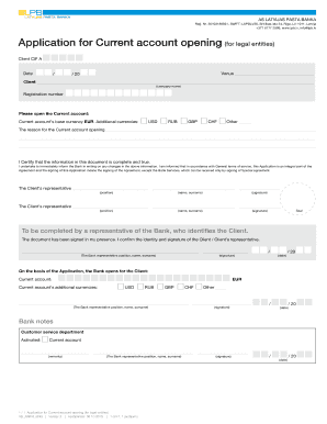 Latvian Bank Current Account Application