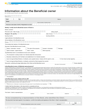 Beneficial Owner Information Form