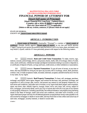Georgia Financial Power of Attorney