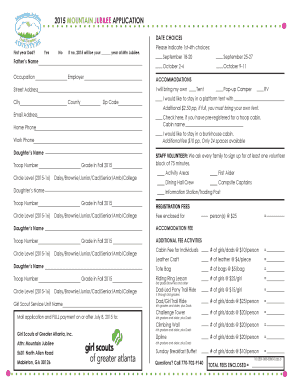 Mountain Jubilee Application Form