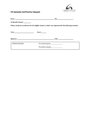 VA Semester Certification Request