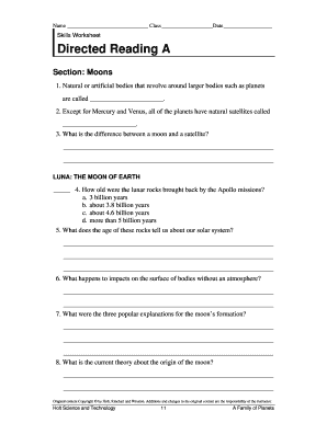 Moons Worksheet