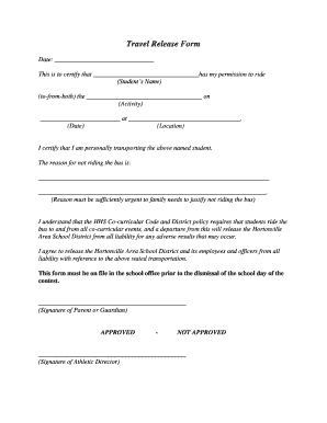 Travel Release Form