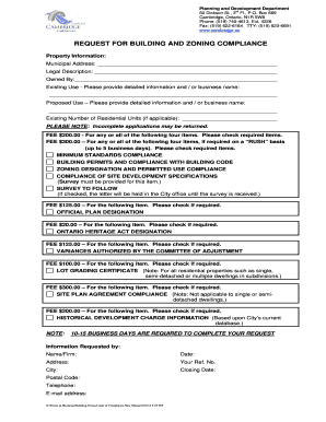 Building and Zoning Compliance Request