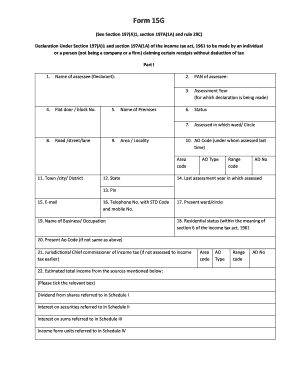 Form 15G Declaration for Tax Exemption