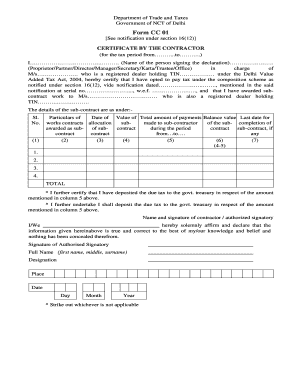 Delhi Value Added Tax Composition Scheme Certificate